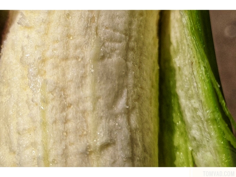 Partly Peeled Unripe Plantain