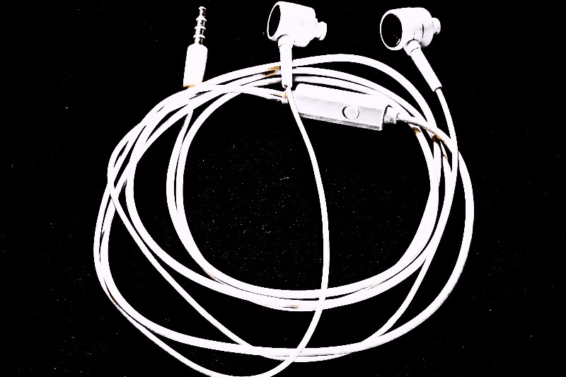 A white earphone