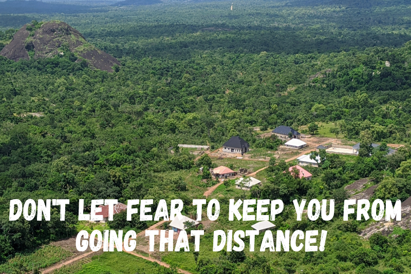 an aerial view of a land