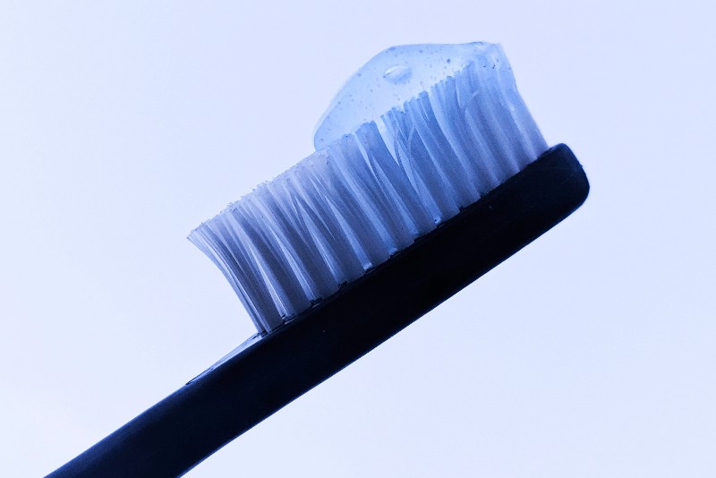 A toothbrush with paste